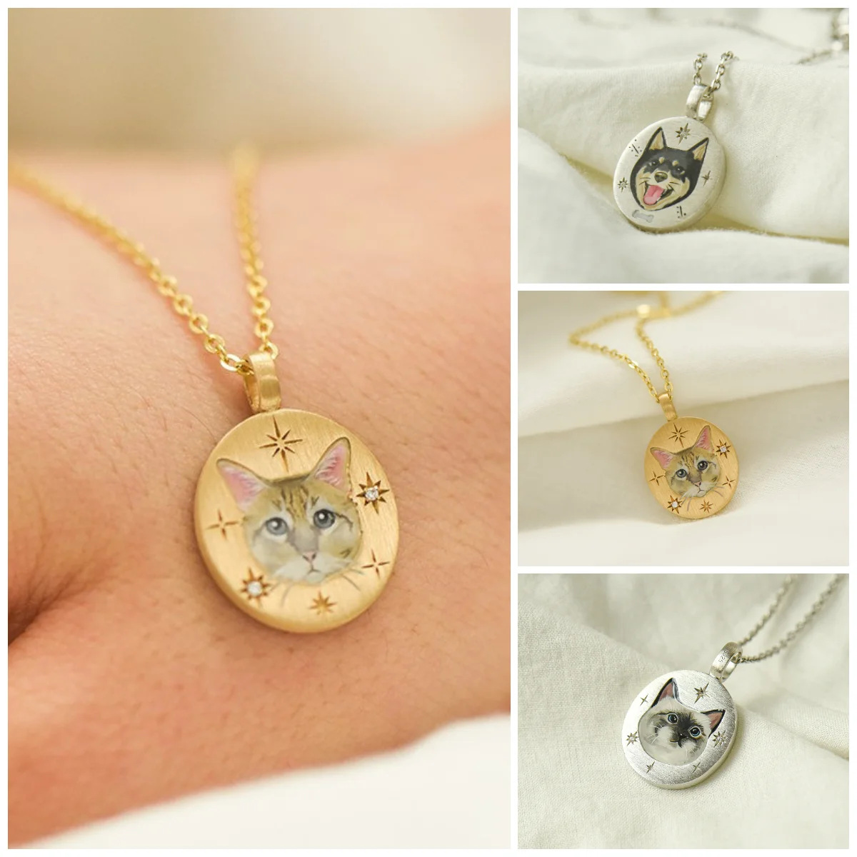 Titanium Steel Round XINGX Cat Animal Necklace