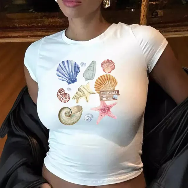 New Summer Womens Trendy Slim fit T shirt That Flatters Your White - Shop at LoveMi