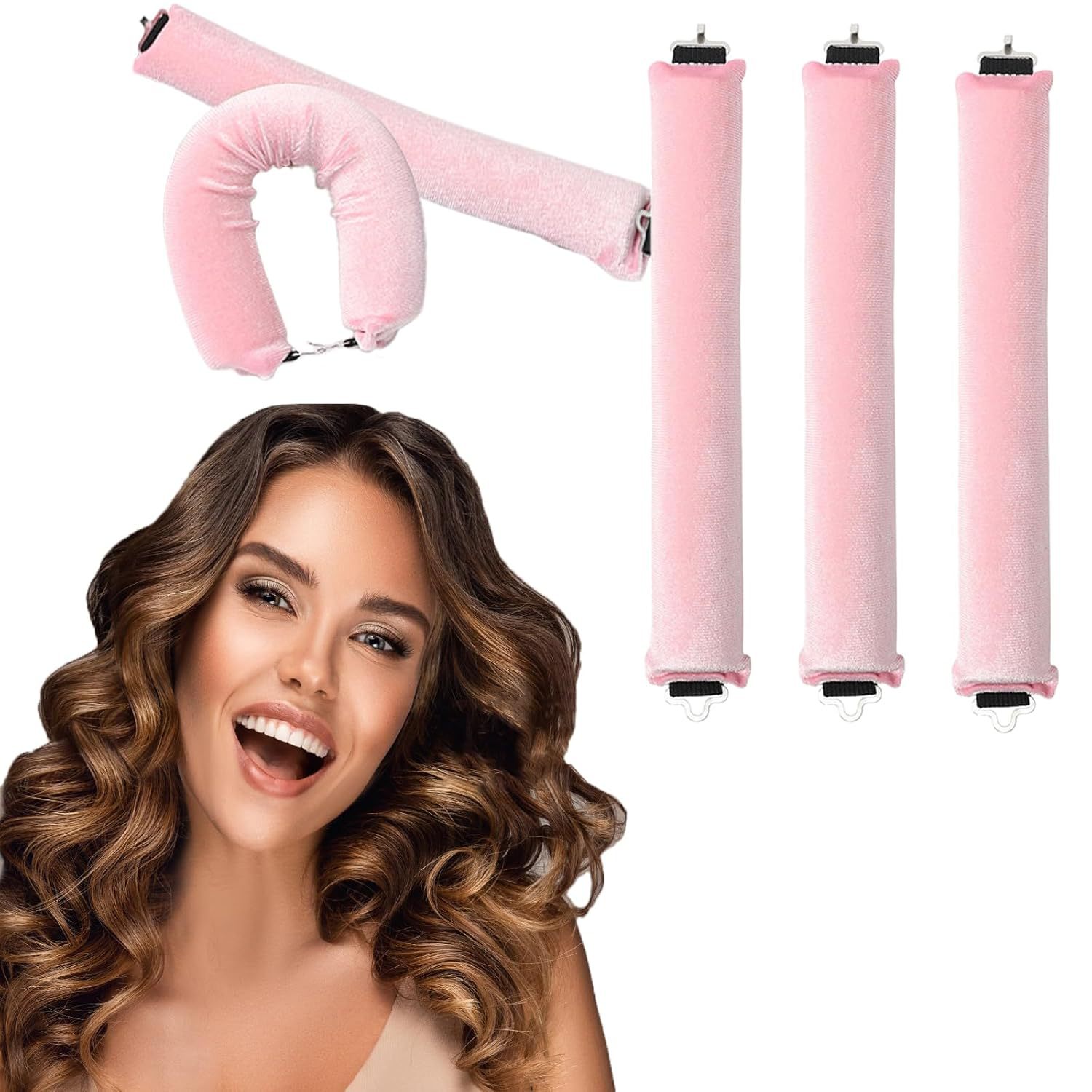 Title 11, 3 Hooks Heat-free Hair Curler Large Tool Rubber...