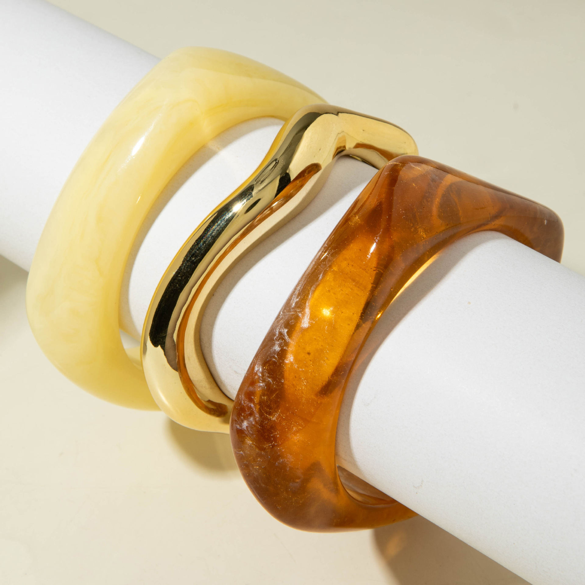 Exaggerated, Irregular, Semi-transparent Wide Bracelet