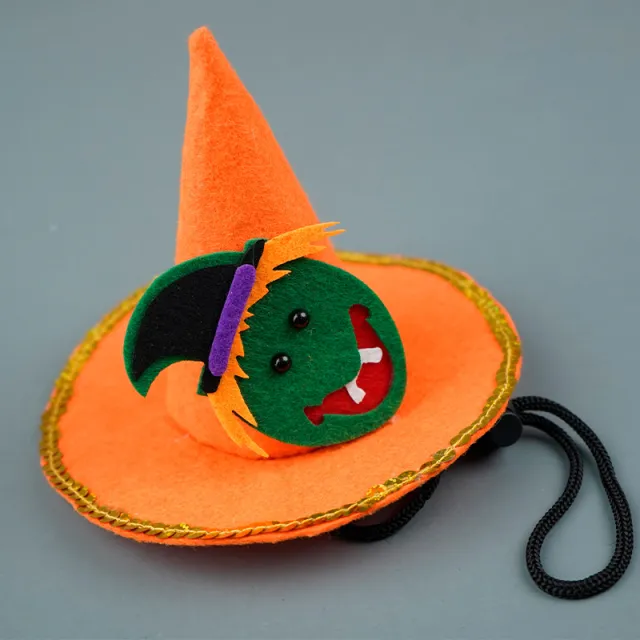 Halloween Pet Hat Non woven Creative Pumpkin Color Broom Man - Shop at LoveMi
