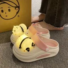 New Spring And Summer Anti-slip Platform Panda Light Hole Shoes For Women - Pink - View 1