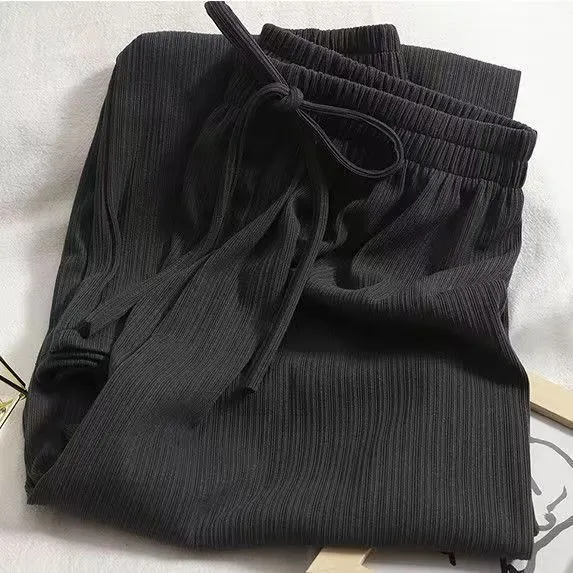 Thin Loose Slimming High Waist All matching Student Casual Sports Pants Black - Shop at LoveMi