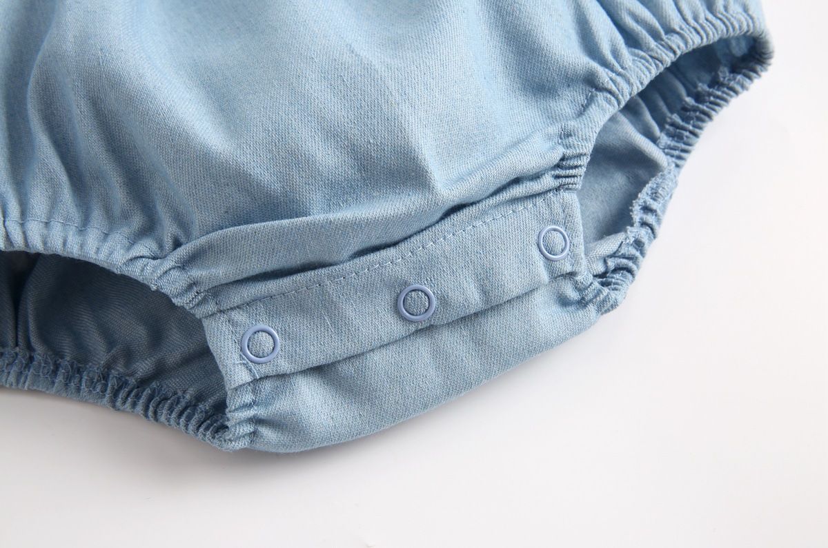 Title 8, Baby denim romper met wikkeldesign en anti-wind...