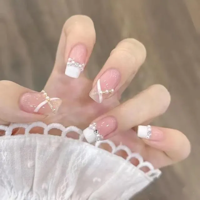 Lady's Light Luxury Handmade Press on Nails 301 New Short Square - Shop at LoveMi