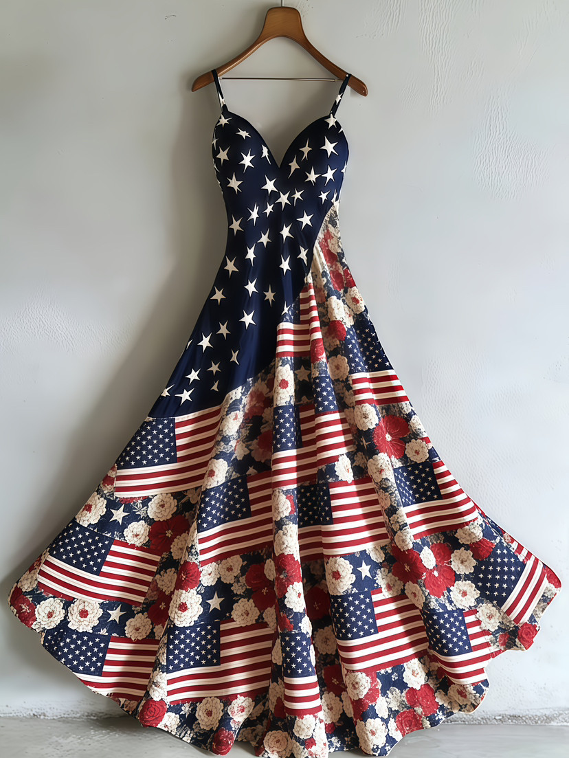 Womens Creative Floral Plus-Size Loose All-Match Dress