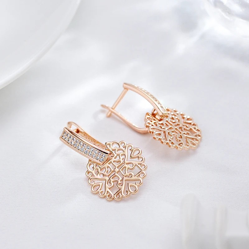 Natural Zircon Women's Pendant Earrings