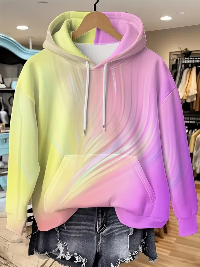 Tie dye Gradient Print Women's Hoodie Nslmwy0130 L - Shop at LoveMi