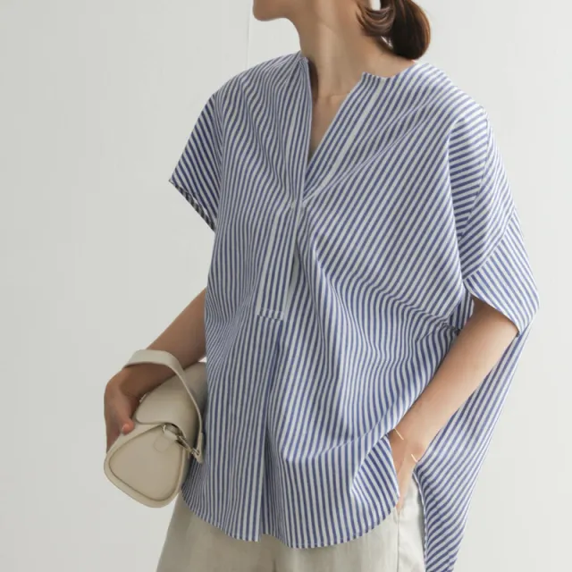 Women's Round Neck Striped Sleeveless Top Blue Stripes - Shop at LoveMi