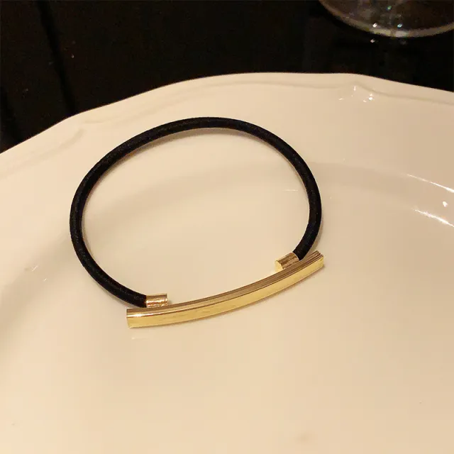 European And American Metal Brushed Hair Rope Fashion Gold Radian Rubber Band - Shop at LoveMi