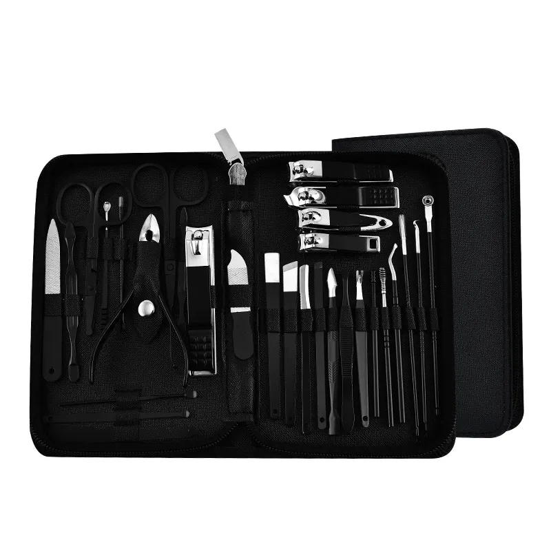 Portable Household Use 30-piece Nail Clipper Tool Set - All Black