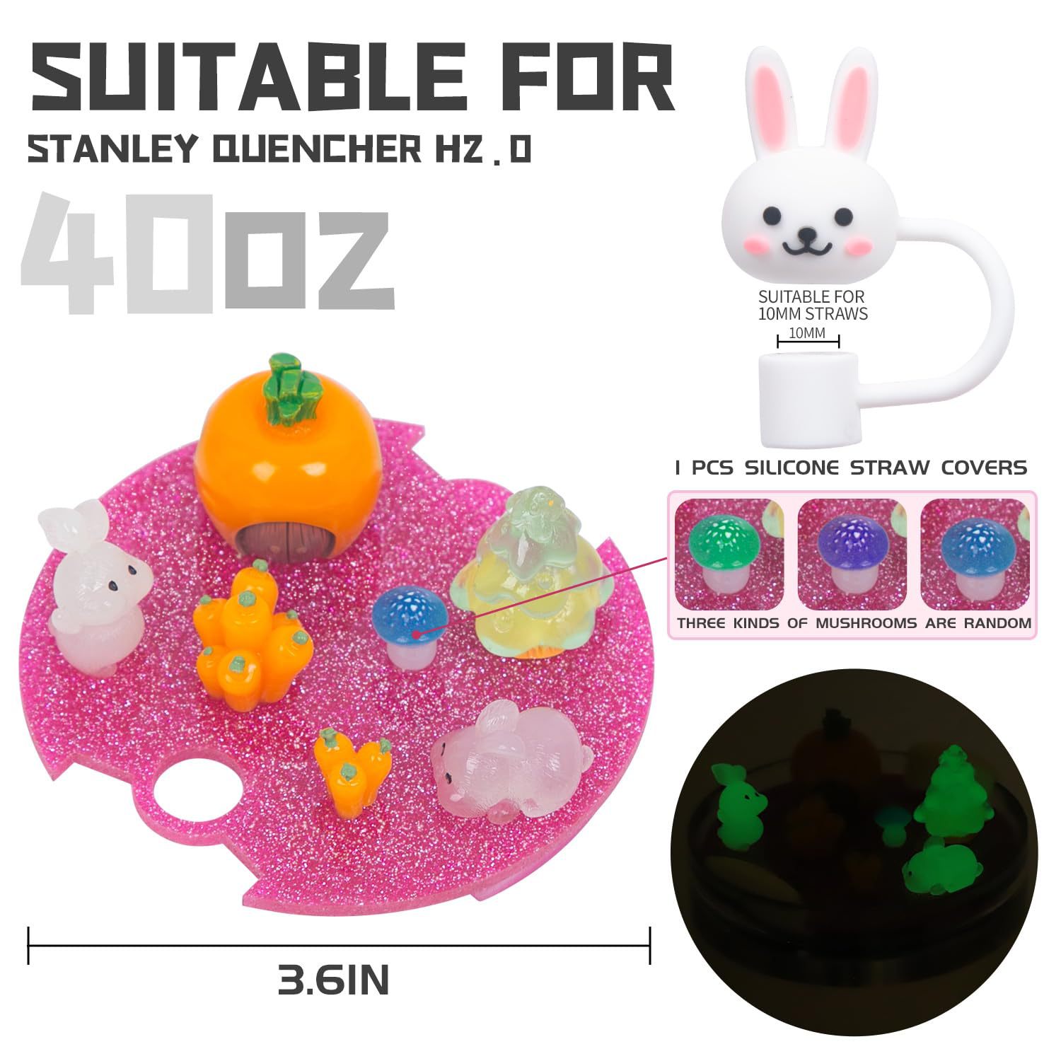 Title 18, Cartoon Three-dimensional Rabbit Straw Cap Dust...