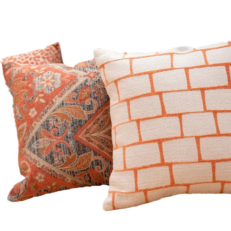 Moroccan Craftsmanship Fabric, Yarn-Dyed Jacquard Throw Pillow And Cushion Cover