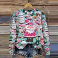 Autumn And Winter Ladies Funny Print Christmas Holiday Casual Sweatshirt - W302-Xl - View 1