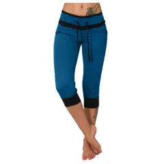 High Waist Temperament Commuter Cropped Pants Colour Matching Casual Pants - Dark Blue - View 1
