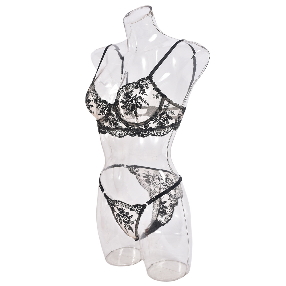 Title 2, Sexy Mesh Embroidered Sexy Lingerie Suit Women