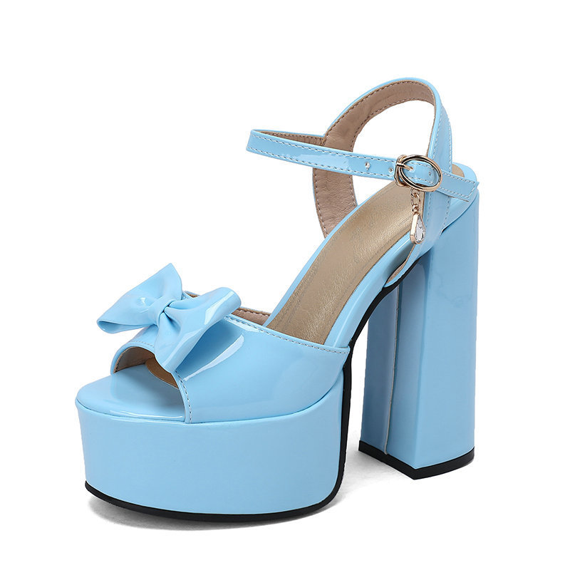 Womens Chunky-heel Ultra-high-heeled Peep-toe Sandals