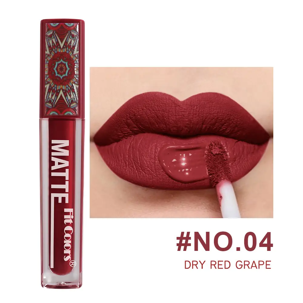 Bohemian Style Lip Lacquer Matte No Stain On Cup Kaleidoscope Lip Gloss Velvet Lipstick