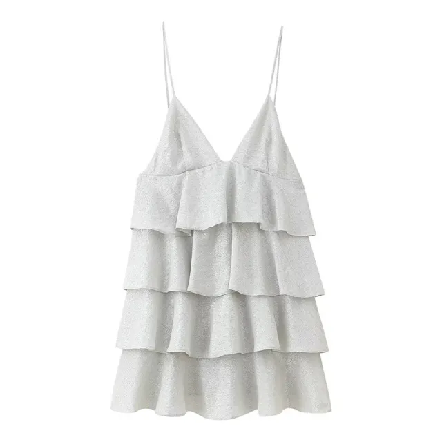 Laminated Decoration Short Sling Dress - Shop at LoveMi