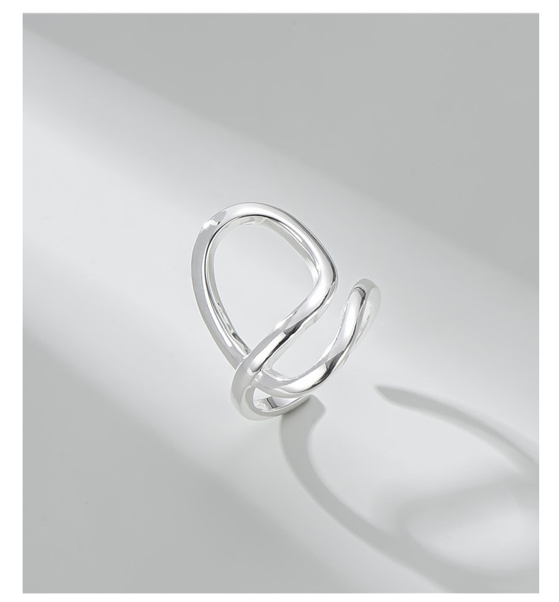 925 Sterling Silver Line Winding Design Ring
