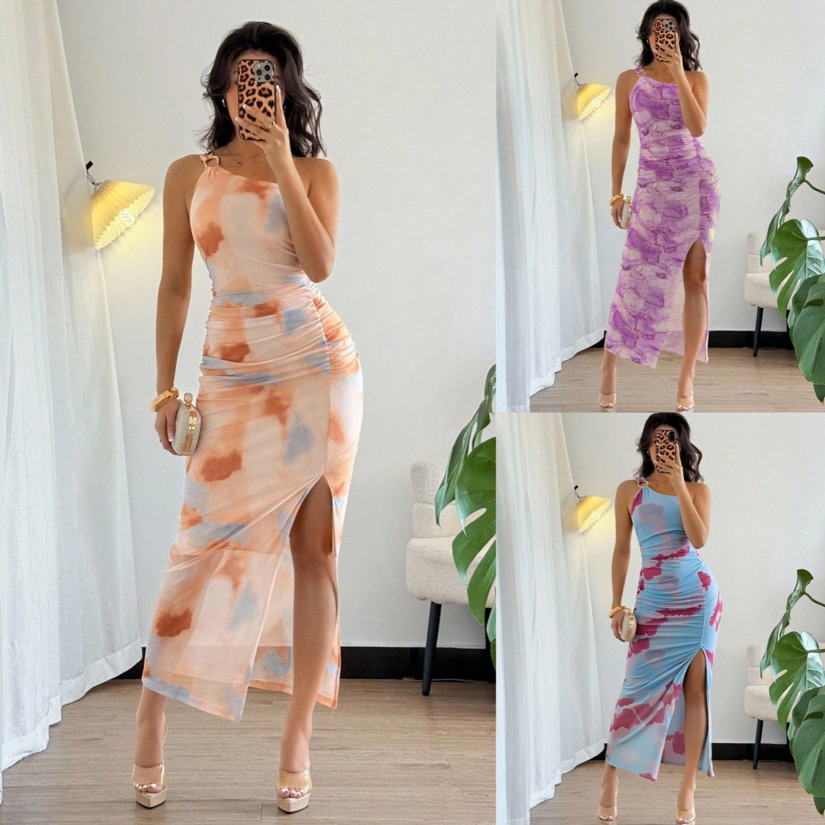 Casual Printed Split Dress