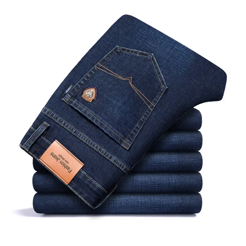 Fleece-lined Men's Loose Straight Plus Size Jeans