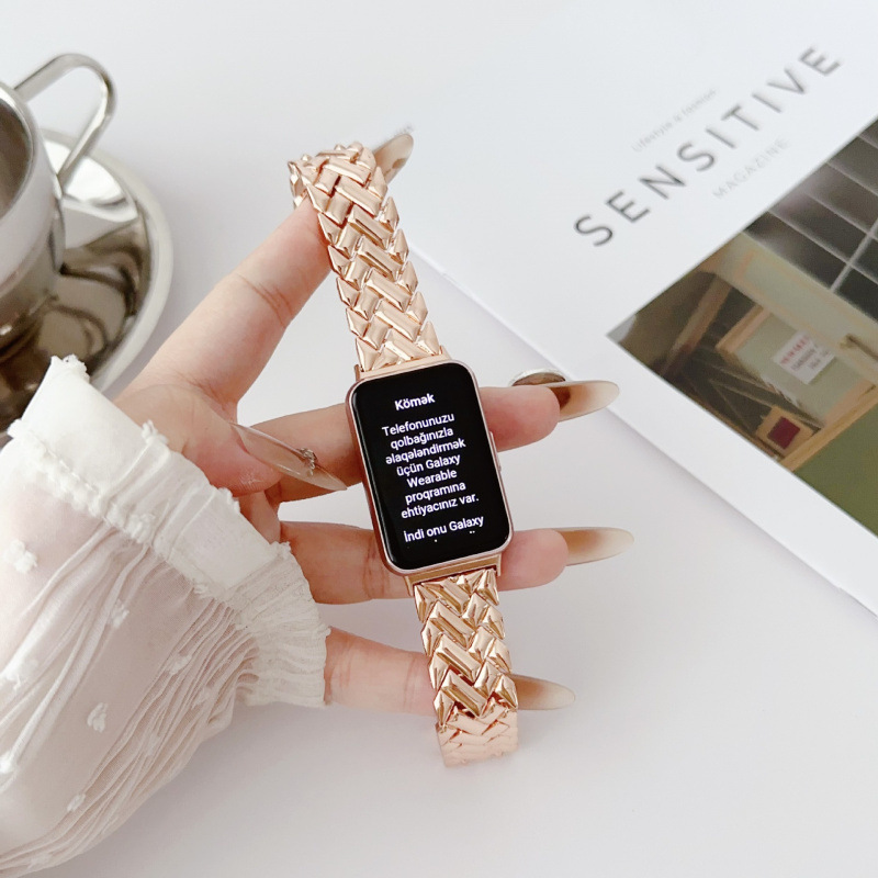 V-shaped Diamond-encrusted Metal Watch Band For Fit 3 3