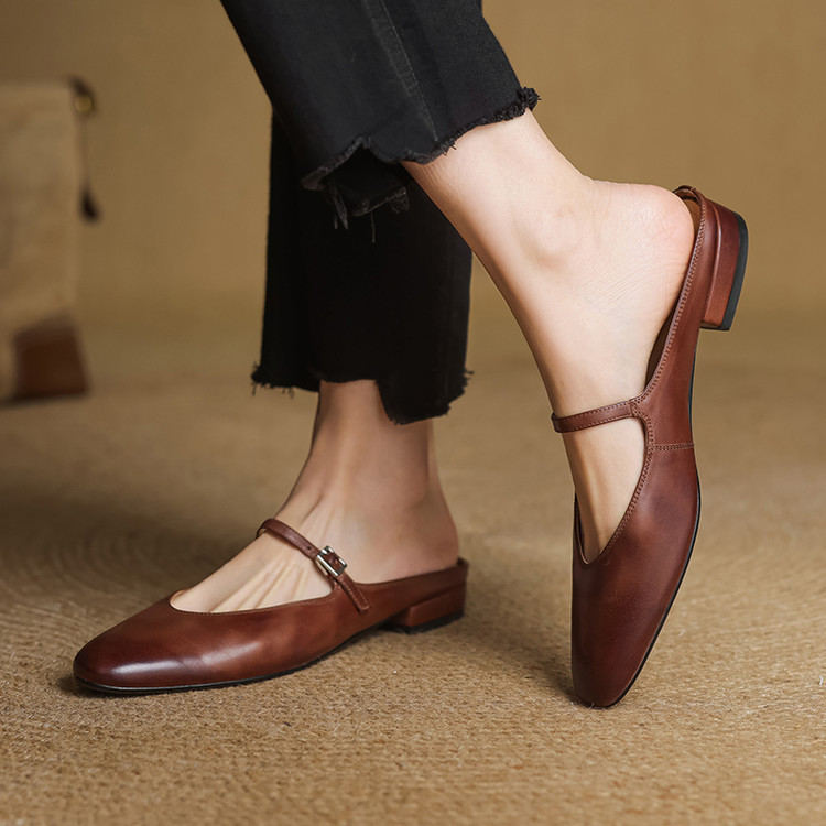 Cowhide Closed-Toe Flats, picture 3 of 6