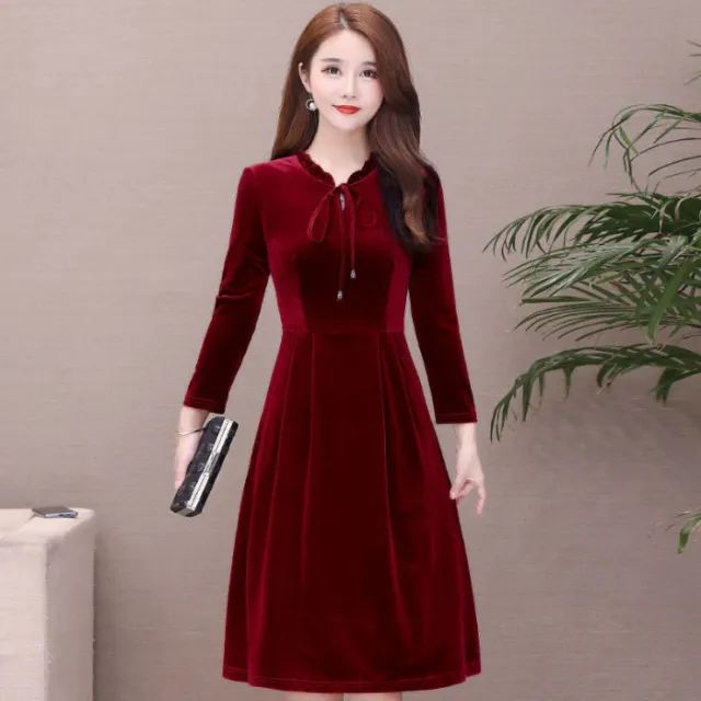Mom's Plus size Women's Wear A line Slip Dress Wine Red - Shop at LoveMi
