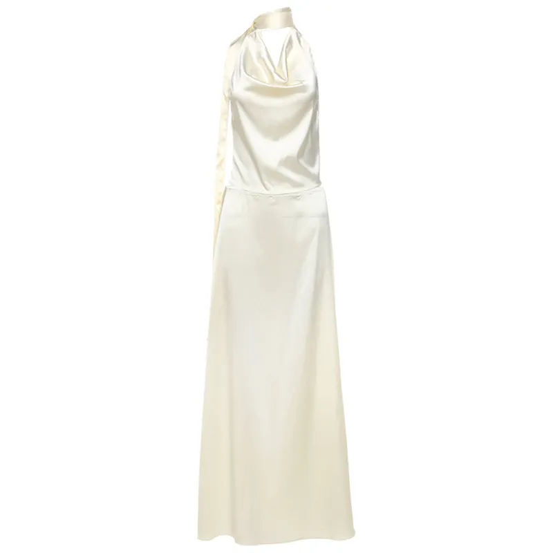Women's Lace-up Halter Vest High Waist Suit - Apricot