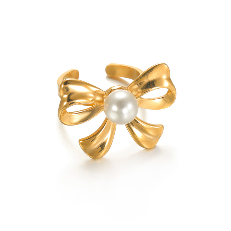 Retro Style Bow Open Ring Light Luxury Female