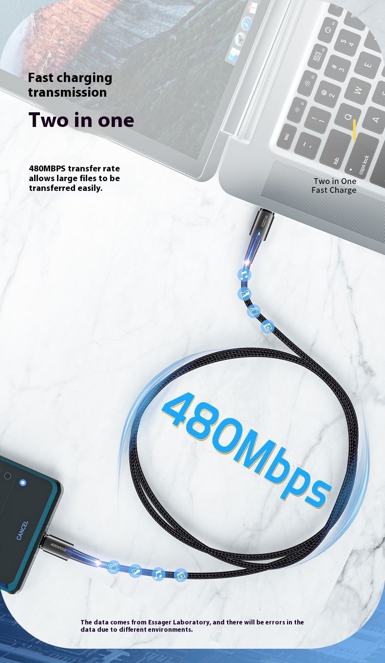 PD100W Fast Charge Data Cable For Mobile Phone Tablet Typec Fast Charging - Image 20