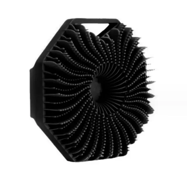 Portable Polygonal Silicone Bath Massage Brush Black - Shop at LoveMi