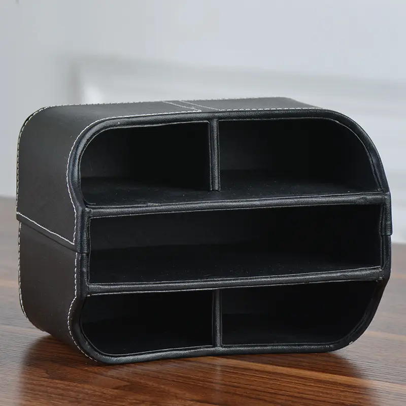 Leather Living Room Coffee Table Desktop TV Air Conditioner Remote Control Storage Box