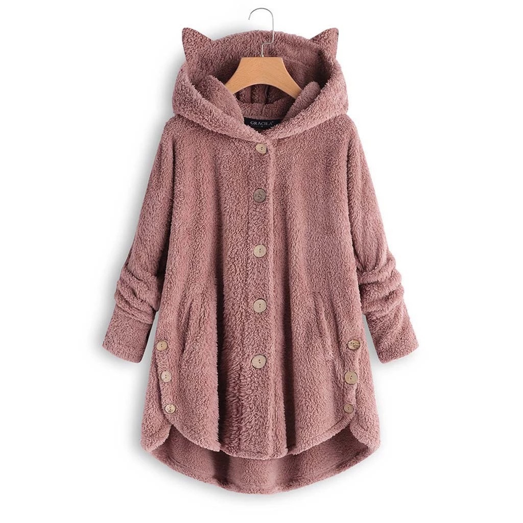 Title 7, European and American button hooded cat ears pl...