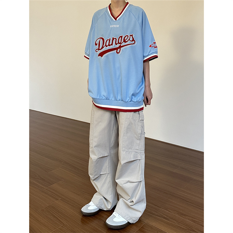 Women's High Street Embroidery Letters All-match Oversize Hip Hop Top
