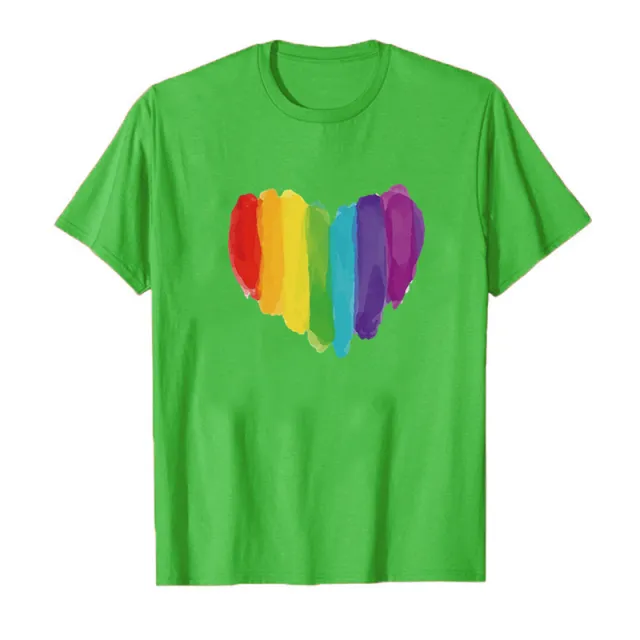 European And American Valentine's Day Love Women's Printed Wear Short Sleeve T shirt Top Green - Shop at LoveMi