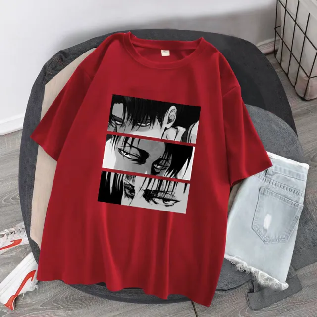 Summer European And American Women's Clothing Casual Round Neck Short Sleeves T shirt Red - Shop at LoveMi