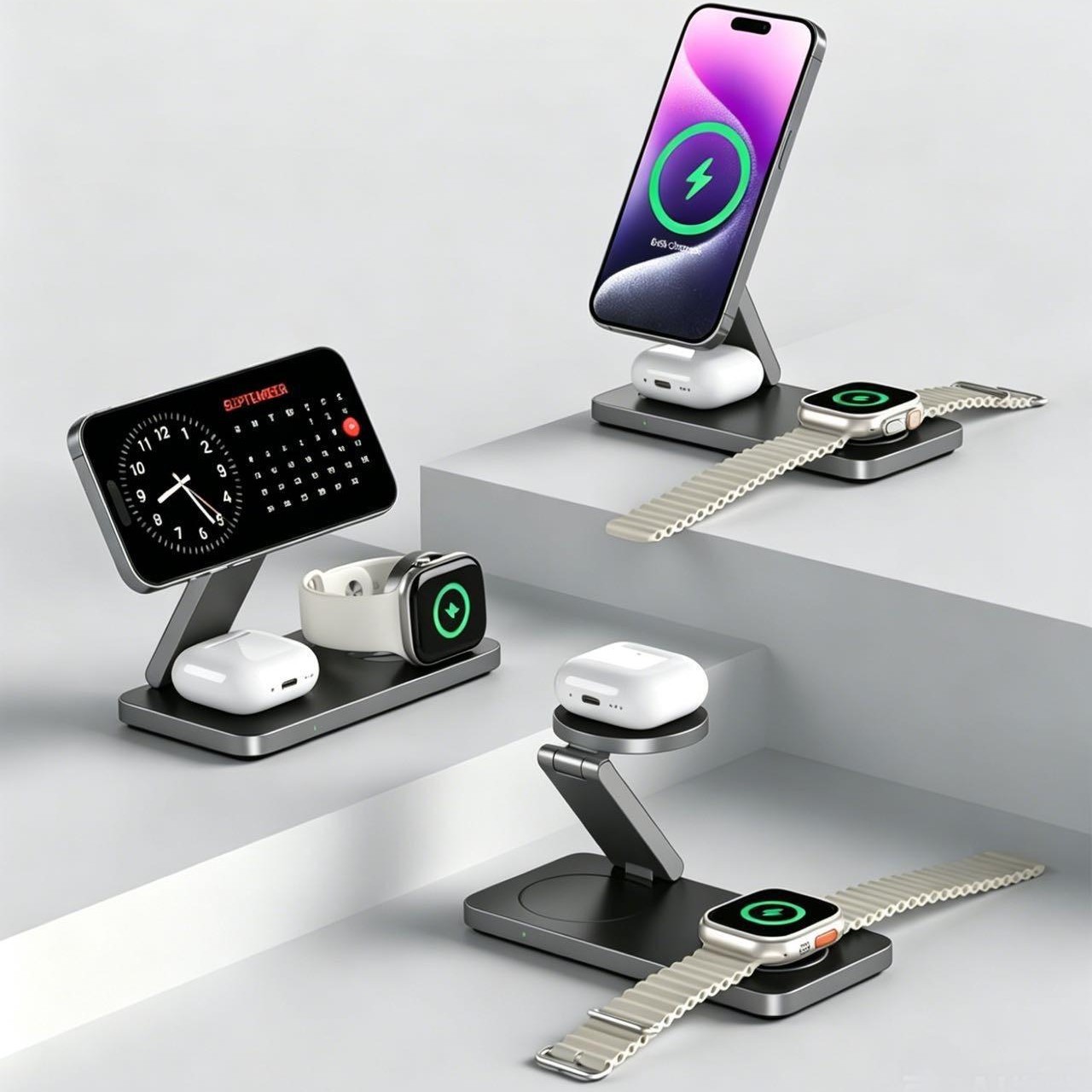 Magnetic Three-in-one Foldable Wireless Charger