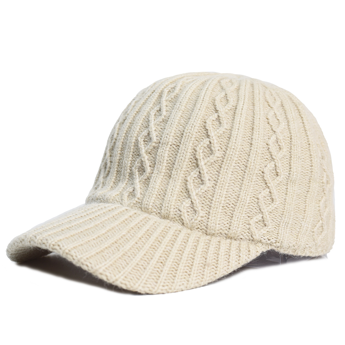 Knitting Wool Baseball Cap Korean Warm Solid Color Light Plate Peaked Cap — foto 10