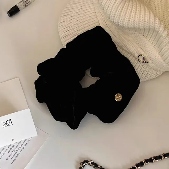 High end Simple All match Large Intestine Hair Ring Black Velvet Velvet Hair Ring Large - Shop at LoveMi