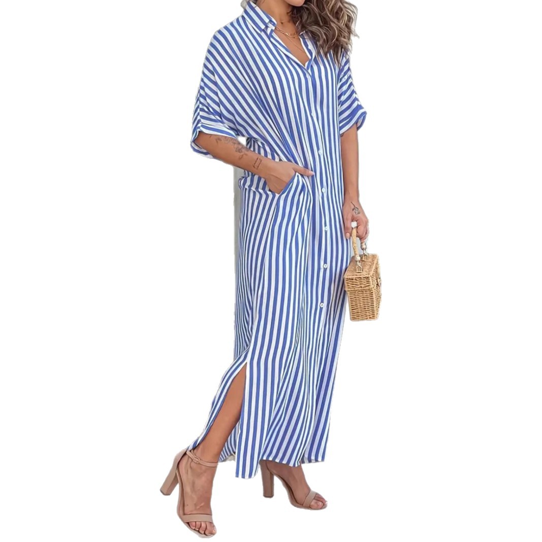 Elegant Casual Striped Womens Dress