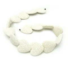 Colorful Heart-shaped Volcanic Rock Bracelet - White - View 1