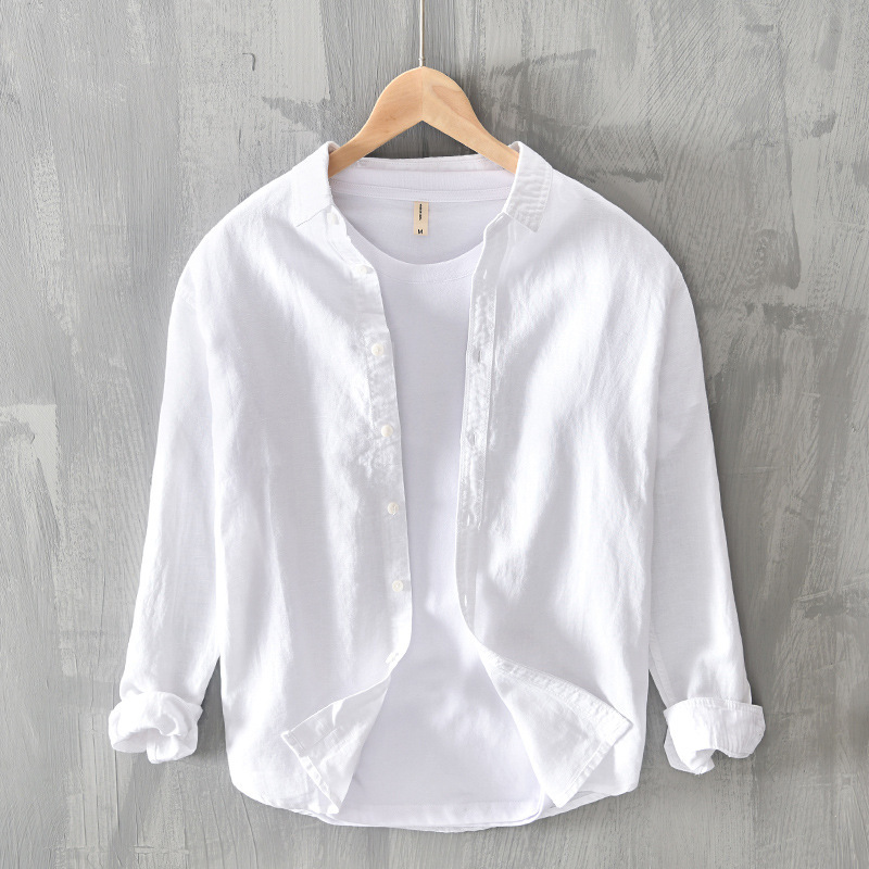 Men's Thin Cotton And Linen Casual Long-sleeved Shirt