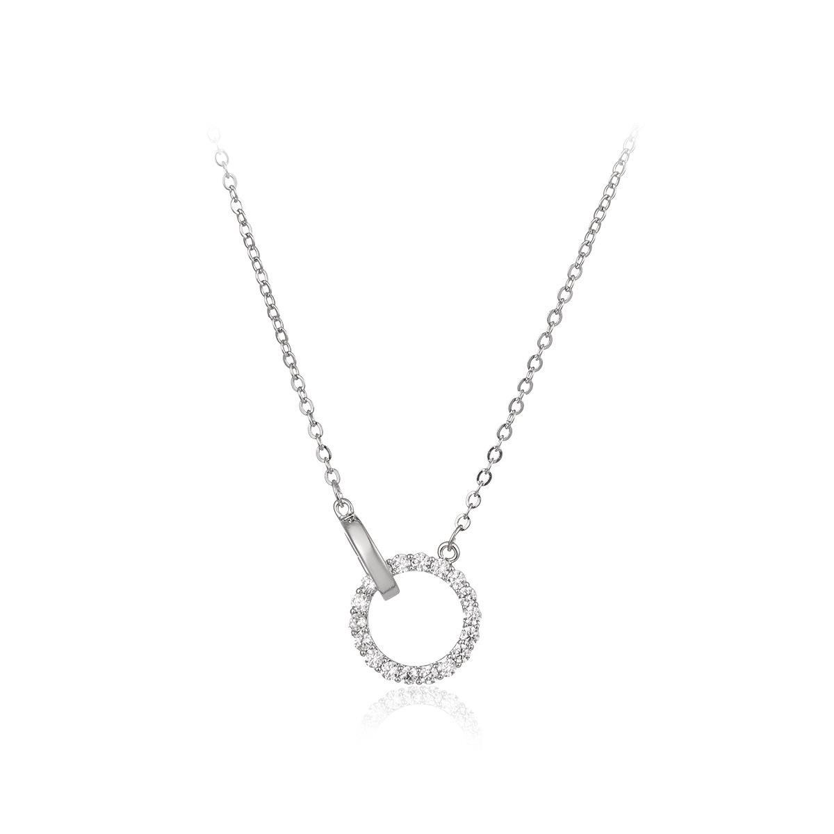 Double Buckle Necklace Women's Accessories Small Double Ring Fashion