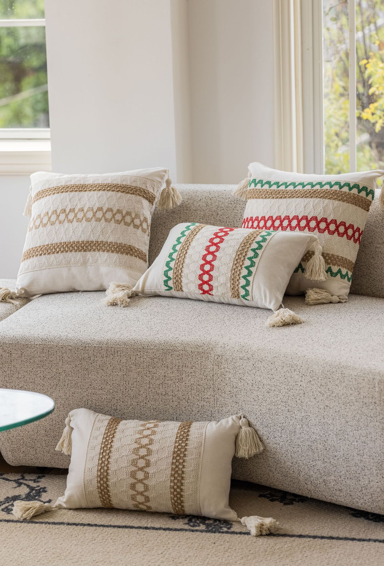 Jacquard Couch Pillow Bed Head Cushion Cover Without Core