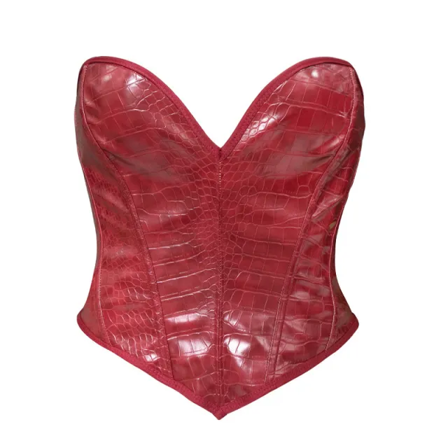 Vintage Leather Court Style Corset Belt Top Red - Shop at LoveMi