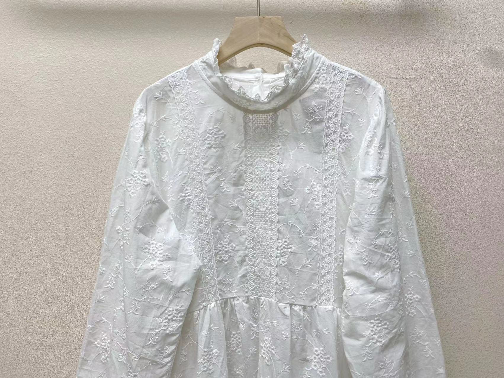 Embroidered Cotton Long Sleeve Maxi Dress, picture 8 of 8