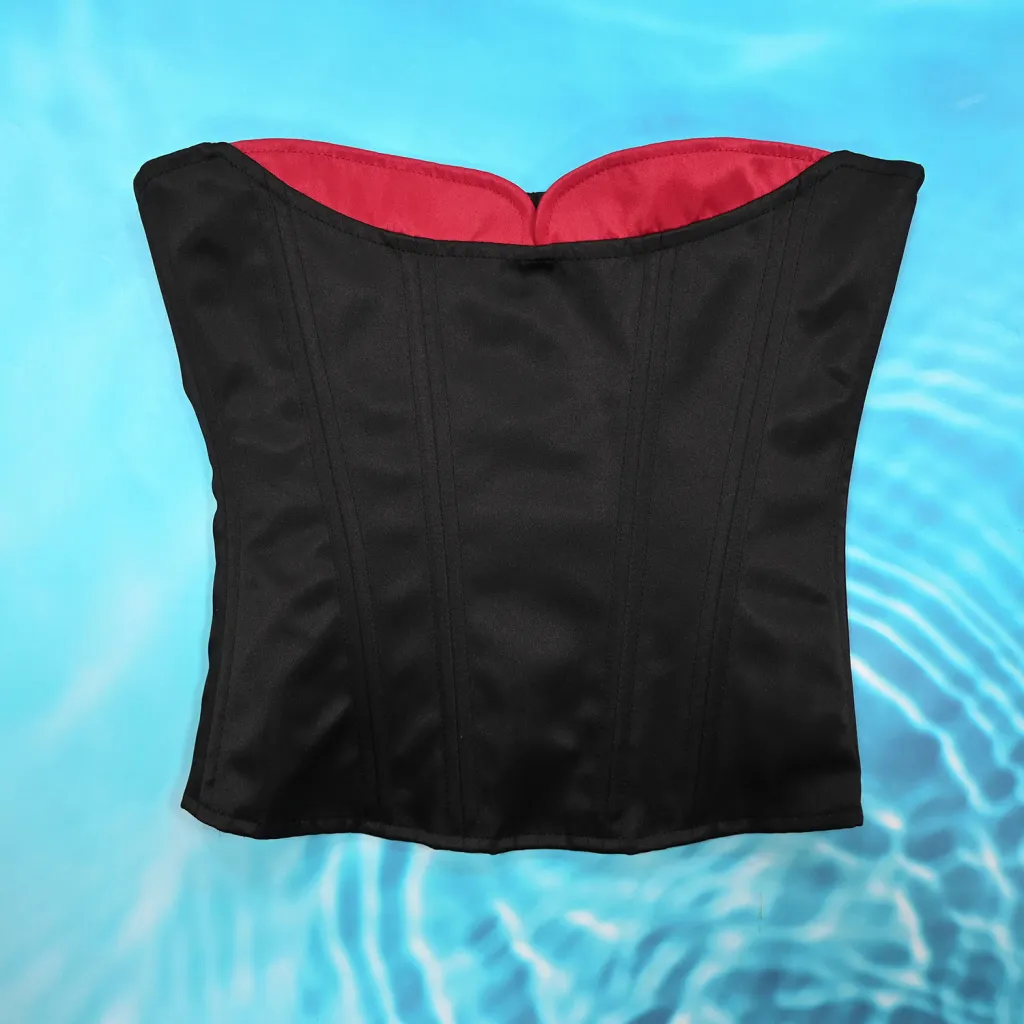 Double Layer Steel Rib Contrast Color Corset Sexy Push Up Shapewear - Red