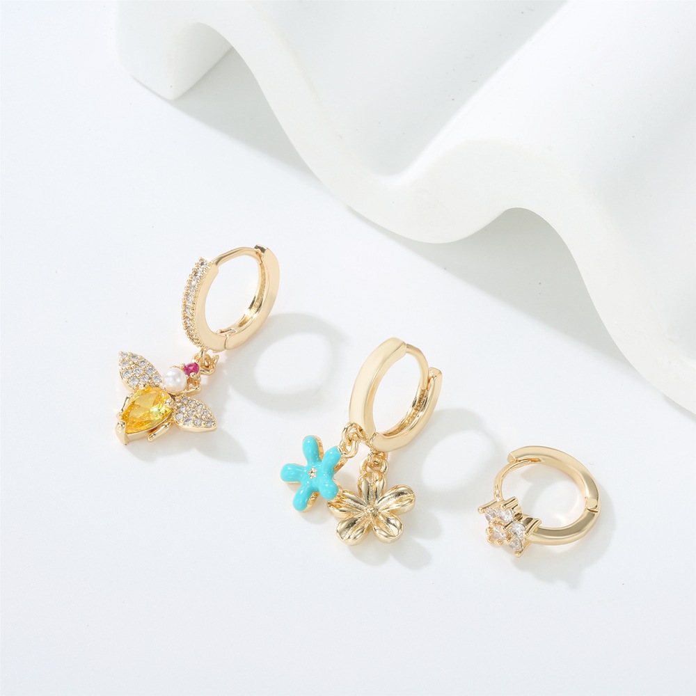 New Blue Zircon Earrings Suit Simple